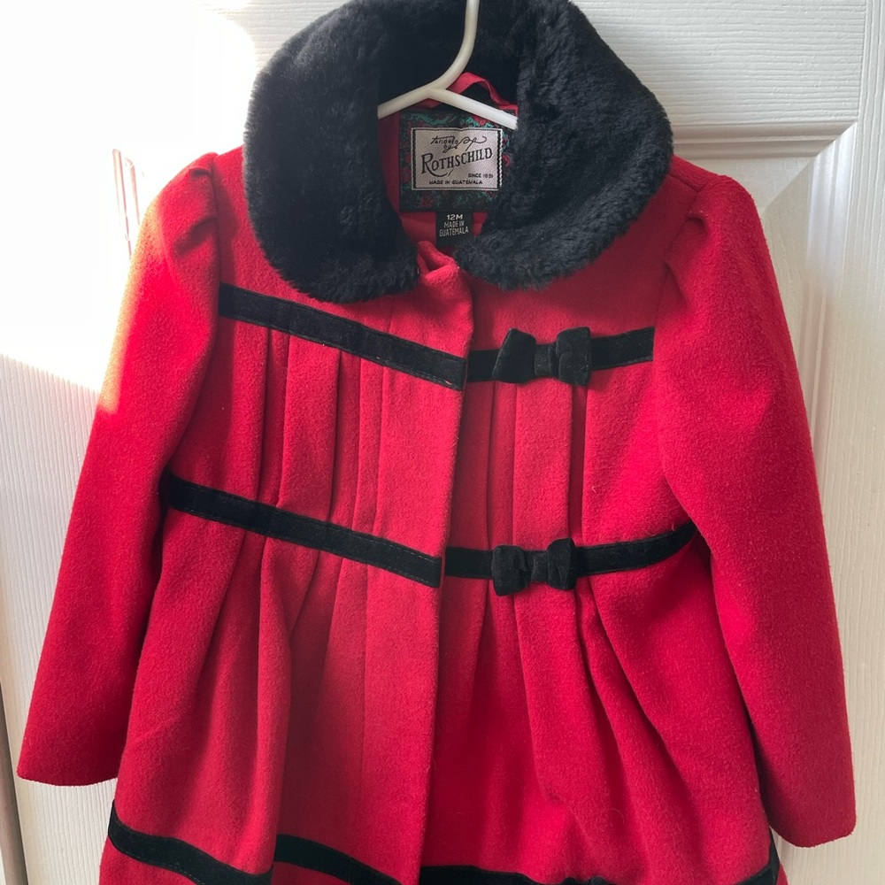 Gorgeous Red Rothschild Wool Dress Coat